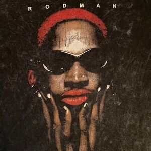 Dennis Rodman 90s Vibe Crew Neck Tee – Faded Black- NO TAG- NO SIZE